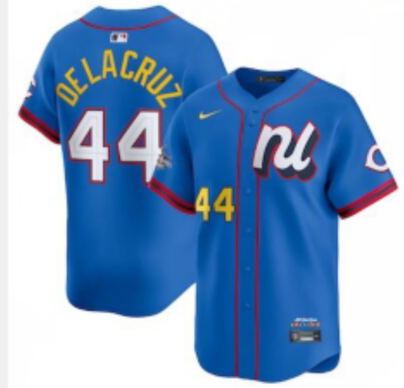 Men 2025 Cincinnati Reds #44 De Lacruz Blue All star Nike MLB Jersey style 5->cincinnati reds->MLB Jersey